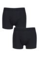 Mens 2 Pair Farah Plain Trunks - Black