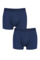 Mens 2 Pair Farah Plain Trunks - Navy