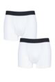 Mens 2 Pair Farah Plain Trunks - White