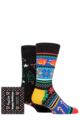 Mens and Ladies 2 Pair Happy Socks Ho Ho Ho Gift Boxed Socks - Multi