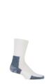 Mens 1 Pair Thorlos Running Crew Socks with Thick Cushion - White / Navy