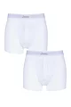 Mens 2 Pack Jeep Cotton Plain Fitted Button Front Trunk Boxer Shorts - White