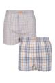Mens 2 Pair Jeep 100% Cotton Woven Boxers - Grey