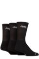 Mens 3 Pair Jeep Leisure Boot Socks - Black