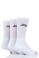 Mens 3 Pair Jeep Leisure Boot Socks - White