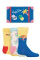 Boys and Girls 3 Pair Happy Socks Gift Boxed Travel Socks - Mix
