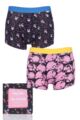 Mens 2 Pack Happy Socks Pink Panther Gift Boxed Trunks - Assorted