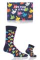 Parent and Baby 2 Pair Happy Socks Thumbs Up Matching Two Peas In A Pod Socks In Gift Box - Multi