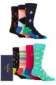 Mens and Ladies 7 Pair Happy Socks Gift Boxed 7 Days Socks - Mix