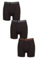 Mens 3 Pack Jeff Banks Plain Bamboo Trunks - Black Sage / Lilac / Orange
