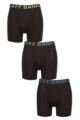 Mens 3 Pack Jeff Banks Plain Bamboo Trunks - Black Yellow / Sage / Blue