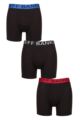 Mens 3 Pack Jeff Banks Plain Bamboo Trunks - Black Blue / Black / Red