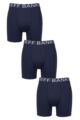 Mens 3 Pack Jeff Banks Plain Bamboo Trunks - Navy / White