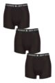 Mens 3 Pack Jeff Banks Plain Bamboo Trunks - Black