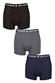 Mens 3 Pack Jeff Banks Plain Bamboo Trunks - Black / Navy / Charcoal