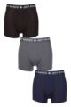 Mens 3 Pack Jeff Banks Plain Bamboo Trunks - Black / Navy / Charcoal