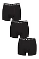 Mens 3 Pack Jeff Banks Plain Cotton Trunks - Black