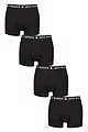Mens 4 Pack Jeff Banks Plain Cotton Trunks - Black