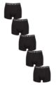 Mens 5 Pack Jeff Banks Plain Cotton Trunks - Black