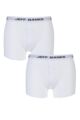 Mens 2 Pack Jeff Banks Plymouth Button Cotton Boxer Shorts - White
