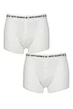 Mens 2 Pack Jeff Banks Plymouth Button Cotton Boxer Shorts - White