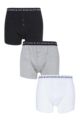 Mens 3 Pack Jeff Banks Marlow Buttoned Boxer Shorts - Black / White / Grey