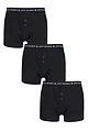 Mens 3 Pack Jeff Banks Marlow Buttoned Boxer Shorts - Black