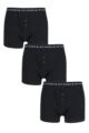Mens 3 Pack Jeff Banks Marlow Buttoned Boxer Shorts - Black