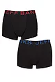 Mens 2 Pack Jeff Banks Cotton Trunks - Black / Red / Blue