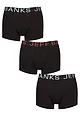 Mens 3 Pack Jeff Banks Plain Cotton Trunks - Black / Green