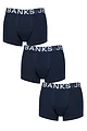 Mens 3 Pack Jeff Banks Plain Cotton Trunks - Navy
