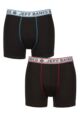 Mens 2 Pack Jeff Banks Sports Trunks - Black