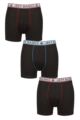 Mens 3 Pack Jeff Banks Sports Trunks - Black Blue / Red