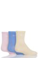 Girls 3 Pair Young Elle Plain Bamboo Socks - Sorbet