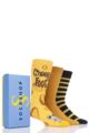 Mens 3 Pair SOCKSHOP Bamboo Bright Gift Boxed Socks - Yellow Submarine