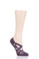 Ladies 1 Pair Tavi Noir Full Toe Organic Cotton Chloe Ballet Slippers Socks with Grip - Mystic