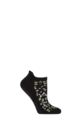 Ladies 1 Pair Tavi Noir Savvy Organic Cotton Low Rise Yoga Socks with Grip - Ebony Flourish