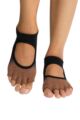 Women's 1 Pair ToeSox Bella Half Toe Organic Cotton Open Front Yoga Socks - Clove Ombre