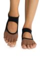 Women's 1 Pair ToeSox Bella Half Toe Organic Cotton Open Front Yoga Socks - Clove Ombre
