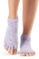 Mens and Ladies 1 Pair ToeSox Half Toe Organic Cotton Low Rise Yoga Socks - Heather Purple