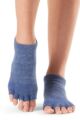 Mens and Ladies 1 Pair ToeSox Half Toe Organic Cotton Low Rise Yoga Socks - Navy Blue