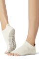 Mens and Ladies 1 Pair ToeSox Half Toe Organic Cotton Low Rise Yoga Socks - Oatmeal