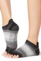 Mens and Ladies 1 Pair ToeSox Half Toe Organic Cotton Low Rise Yoga Socks - Static