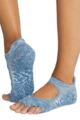 Ladies 1 Pair ToeSox Organic Cotton Bellarina Tec Full Toe Grip Socks - Elevate