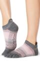 Ladies 1 Pair ToeSox Full Toe Organic Cotton Low Rise Yoga Socks - Echo