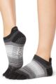 Ladies 1 Pair ToeSox Full Toe Organic Cotton Low Rise Yoga Socks - Static
