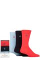 Mens 3 Pair Jeff Banks Gift Boxed Bamboo Socks - Red / Navy / Light Blue