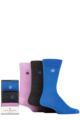 Mens 3 Pair Jeff Banks Gift Boxed Bamboo Socks - Blue / Charcoal / Lilac