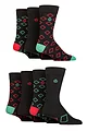 Mens 7 Pair Jeff Banks Recycled Cotton Patterned Socks with Gift Tag - Diamonds Black