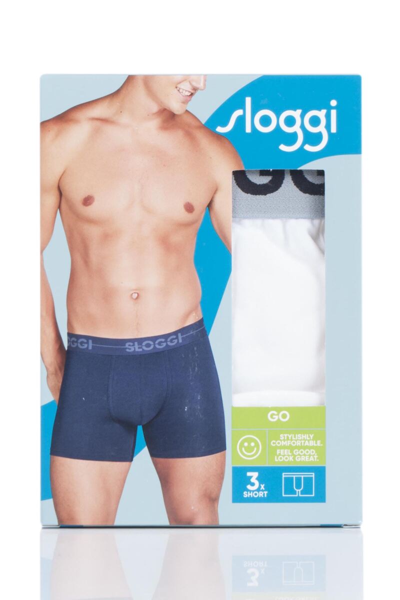 Mens 3 Pack Sloggi Go Soft Waistband Comfort Cotton Longer Leg Boxer